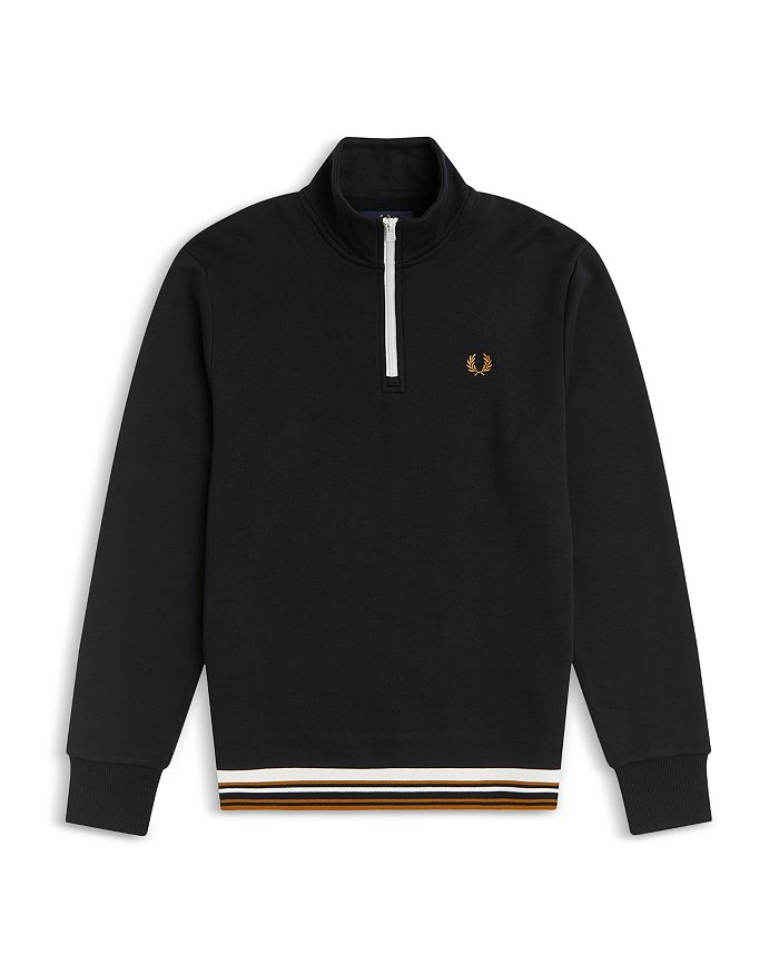 Fred perry embroidered panel 2025 half zip sweat in grey