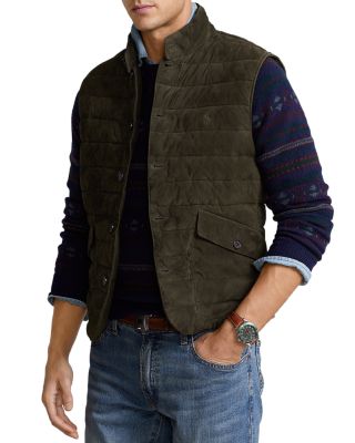 polo quilted suede vest