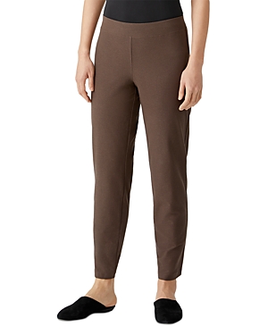 Eileen Fisher High-waist Washable Stretch Crepe Slim Pants In Espresso
