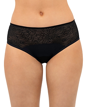 Saalt Leakproof Elemental Lace Hipster In Volcanic Black