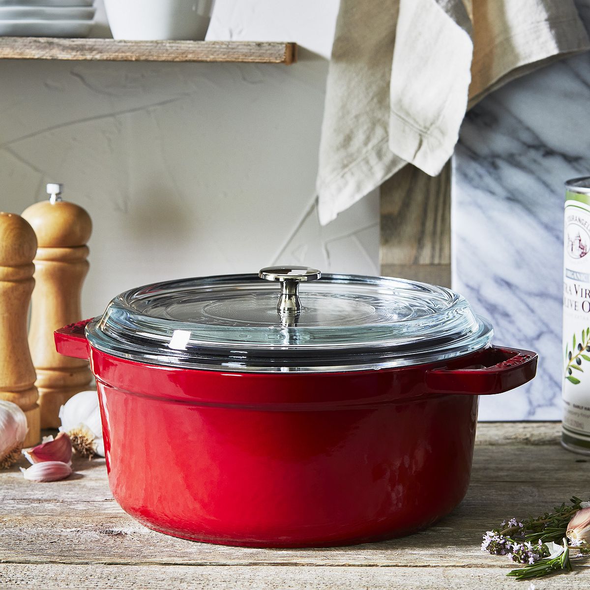Photo 1 of 4 Qt. Round Cocotte & Glass Lid