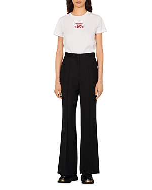 SANDRO MERYL FLARED LEG TROUSERS,SFPPA00812