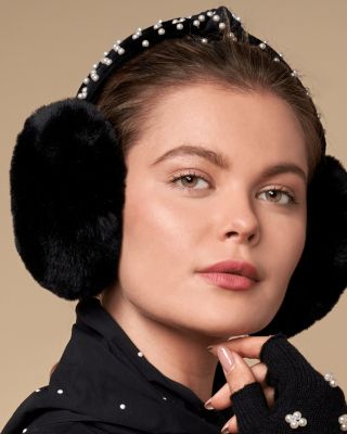 Lele Sadoughi Ear Muff Headband Lele Sadoughi Ear Muff Headband - Jet | Editorialist main image 3