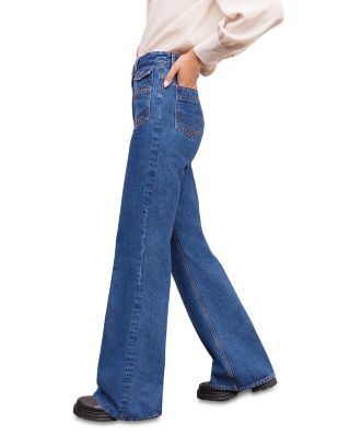 Anna High Waist Flare Jeans in Blue