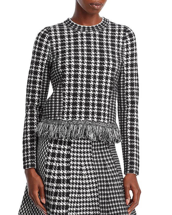 MILLY Mixed Check Knit Top | Bloomingdale's
