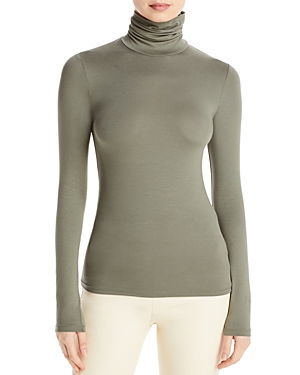 Majestic Soft Touch Long Sleeve Turtleneck In Graphite