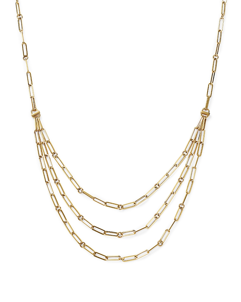 Roberto Coin 18k Yellow Gold Designer Gold Diamond Layered Paperclip Link Necklace, 15 In Gold