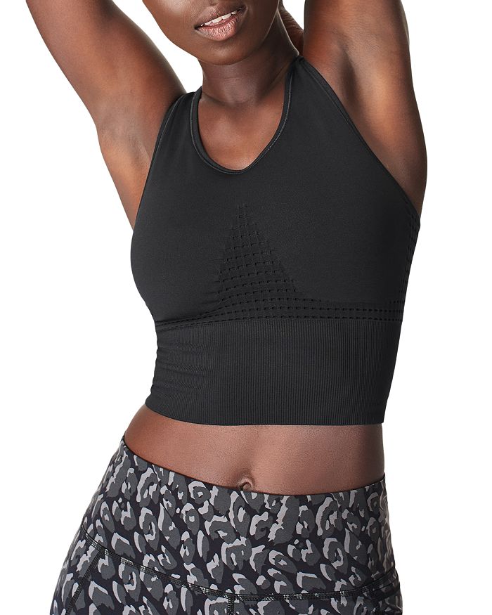 Sweaty Betty Bra Women's Stamina Longline Medium Impact Workout Black Size  S NEW
