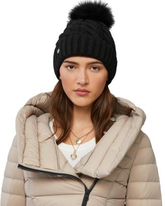 Soia & Kyo Charcoal Knit Pom-Pom Hat Show Off Cable Knit Pom Beanie – Storm Creek main image 4