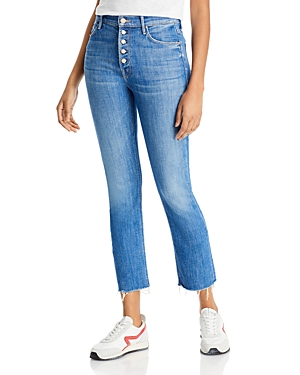 Mother The Pixie Dazzler Ankle Fray Jeans in Beginner's Luck