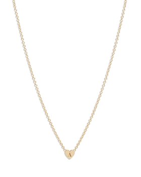 Zoë Chicco - 14K Yellow Gold Tiny Heart Initial Necklace, 18"
