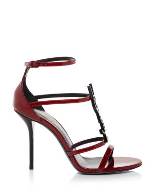 red heeled sandals