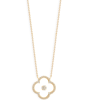 Bloomingdale's Diamond & Sapphire Glass Clover Pendant Necklace in 14K Yellow Gold, 0.25 ct. t.w. - 