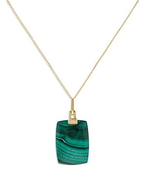 Bloomingdale's Malachite Pendant Necklace In 14k Yellow Gold, 18 - Exclusive In Green/gold