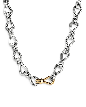 DAVID YURMAN 18K YELLOW GOLD & STERLING SILVER THOROUGHBRED LOOP CHAIN LINK NECKLACE, 20,N16802 S820