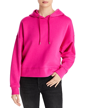 Moncler Logo-print Cotton Hoodie In Dark Pink