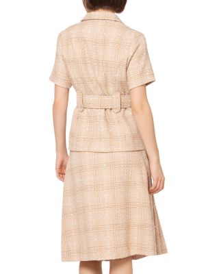 gracia pleated leather skirt