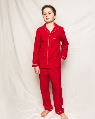 Unisex Red Flannel Pajama Set - Baby, Little Kid, Big Kid