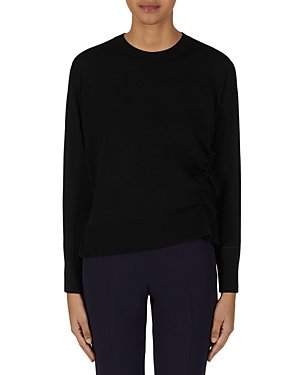 Armani Collezioni Emporio Armani Asymmetrical Sweater In Solid Black