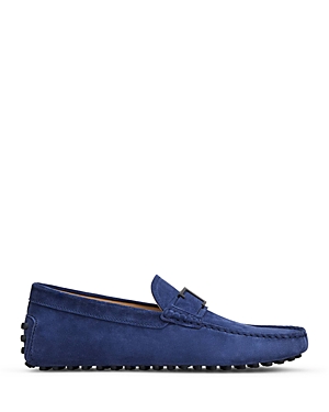 Tod's Men's Timeless T Gommino Moc Toe Drivers In Blue