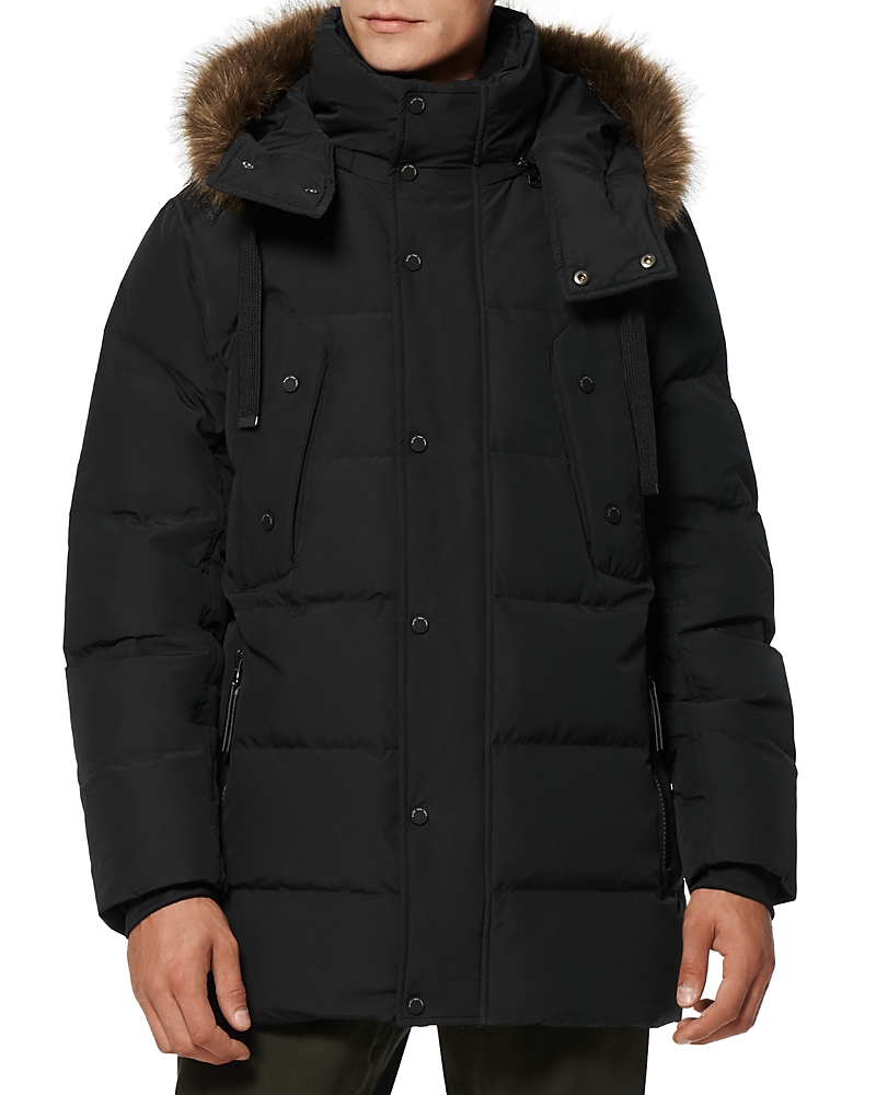 Andrew Marc Gattaca Parka With Detachable Hood In Black