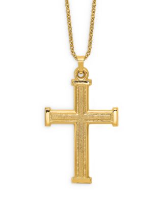 Bloomingdale's Fine Collection - Men's Latin Cross Pendant Necklace in 14K Yellow Gold, 20" - Exclusive