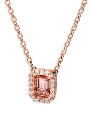 Shop Swarovski Millenia Pendant Necklace, 14.9 In Pink/rose Gold