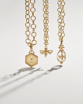 18K Yellow Gold Beehive Chain Necklace, 24"