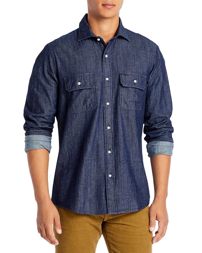 Sid Mashburn Cotton Solid Button Down Utility Shirt | Bloomingdale's