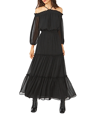 1 state long sleeve tiered maxi dress 1.STATE Women's Long-Sleeve Smocked-Waist Tiered Maxi Dress