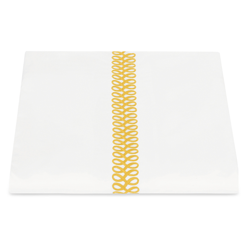 Matouk Astor Braid Duvet Cover, Full/queen In Lemon