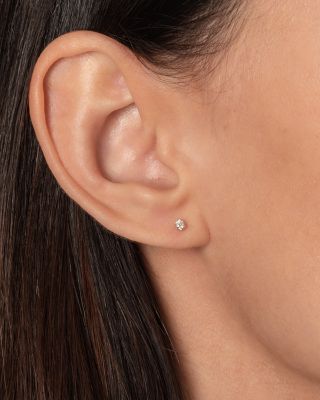 14K Yellow Gold Diamond Stud Earrings