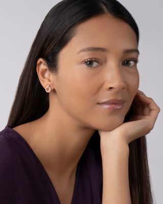 Meridian 18K Yellow Gold Caviar Diamond Circle Drop Earrings