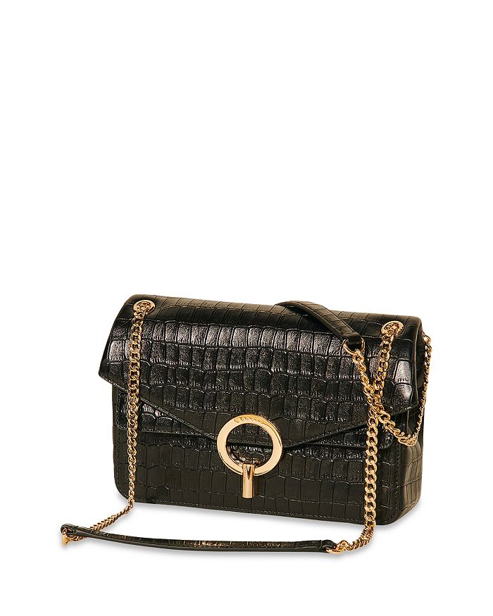 Sandro Croc-Embossed Leather Handbag | Bloomingdale's