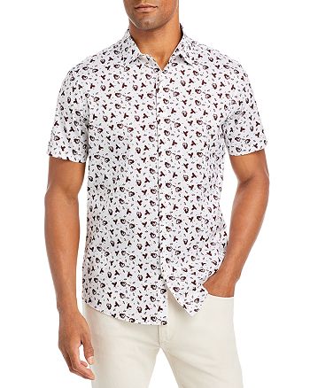 Michael Kors Cotton Stretch Tossed Floral Print Slim Fit Button Down Shirt  | Bloomingdale's