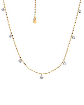 Graziela - 18K Gold Diamond Floating Dangle Statement Necklace, 18"