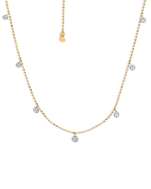 Graziela Gems 18K Yellow Gold Diamond Floating Dangle Statement Necklace, 18