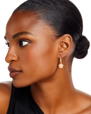 18K Yellow Gold Daisy Mother-of-Pearl &amp; Diamond Drop Earrings - Exclusive