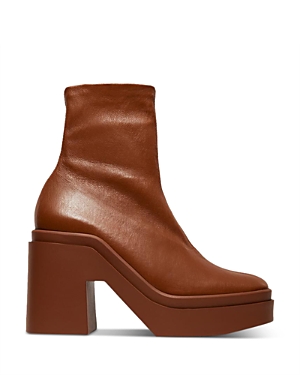 Clergerie Women's Nina High Heel Platform Booties In Wood Napst Leather