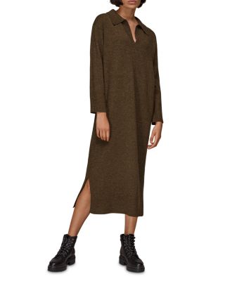 Whistles - Collared Knit Midi Dress