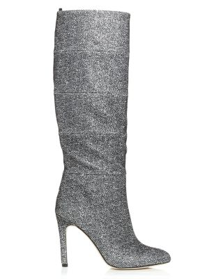 silver designer boots