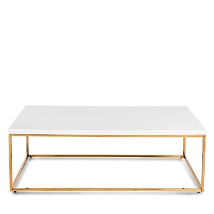 Euro Style Teresa Rectangle Coffee Table In White/gold