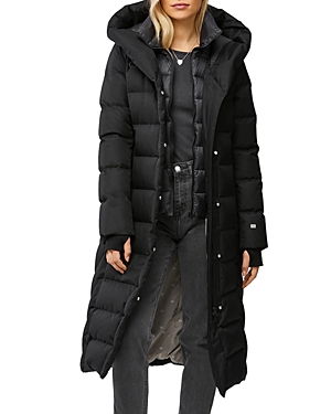 Soia & Kyo Talyse-n Brushed Down Long Coat In Black