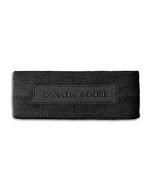 Shop Canada Goose Tonal Emblem Knit Ear Warmer In Black