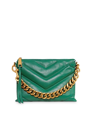 Rebecca Minkoff Edie Maxi Leather Crossbody Bag In Emerald