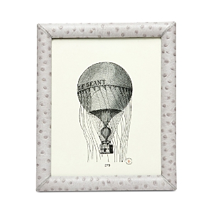 Pigeon & Poodle Witney Ostrich Leather Frame, 8 X 10 In Light Grey Ostrich
