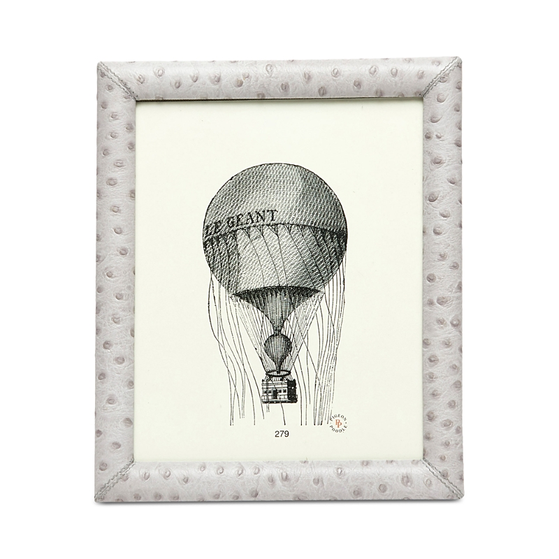 Pigeon & Poodle Witney Ostrich Leather Frame, 8 X 10 In Light Gray Ostrich