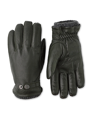 Hestra Utsjo Top-snap Leather Gloves In Dark Forest