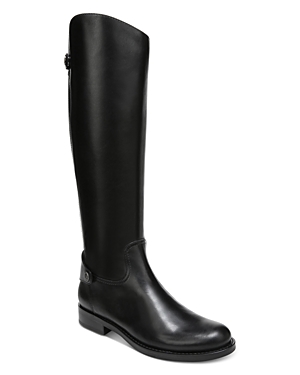 Sam Edelman Mikala Womens Leather Riding Knee-high Boots In Black Leather
