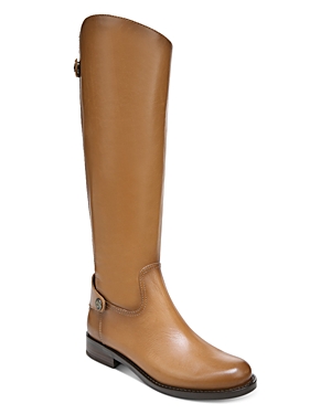 Sam Edelman Mikala 2 Womens Leather Wide Calf Knee-high Boots In Whiskey Leather